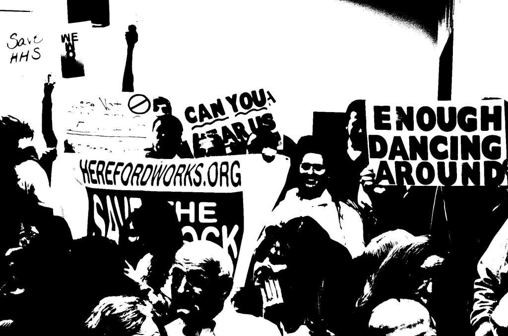 Hereford students protest the schedule change at Board of Education meeting