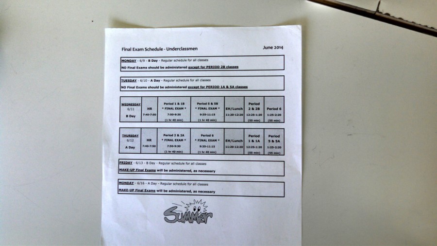 Back to back exams make it harder for students to study in between finals. Unlike last year the test are first period and second period instead of first and fifth and second and sixth.