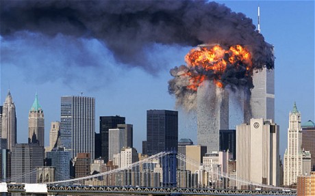 The World Trade Center collapses 