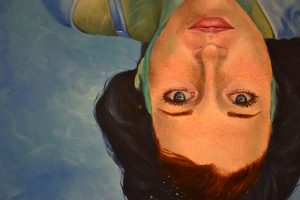 Sarah Huffman's ('17) underwater is an oil painting based on the works of artist Alyssa Monks.