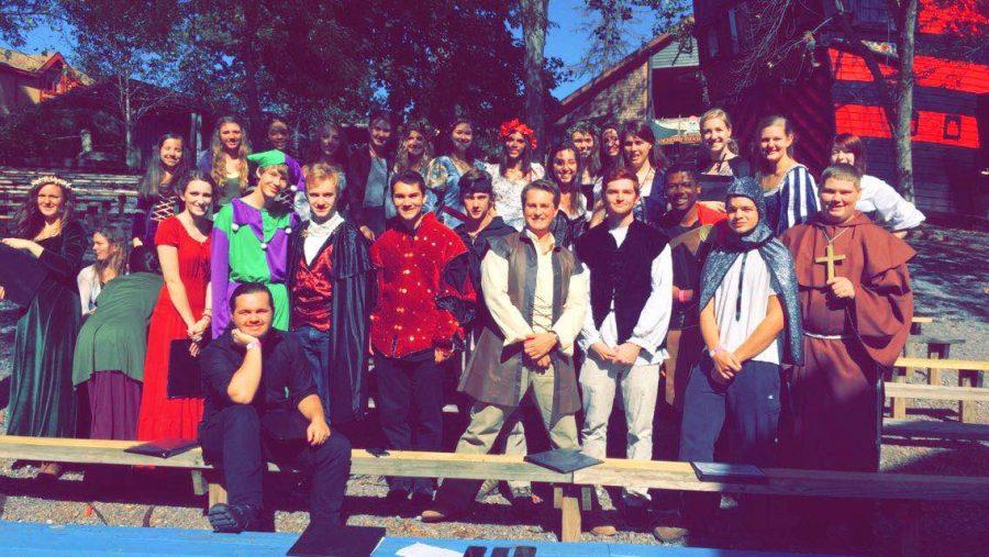 Renaissance Festival Field Trip participants pose for picture. The group sang for people attending the fair.