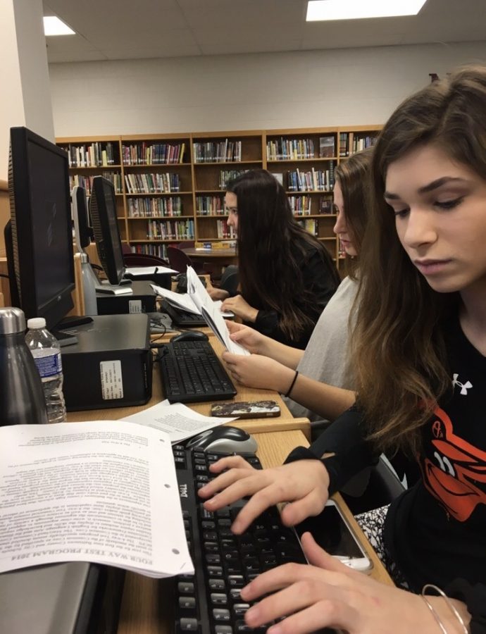 Caitlin Giangola ('19)  said she is anxious about memorizing her essay.