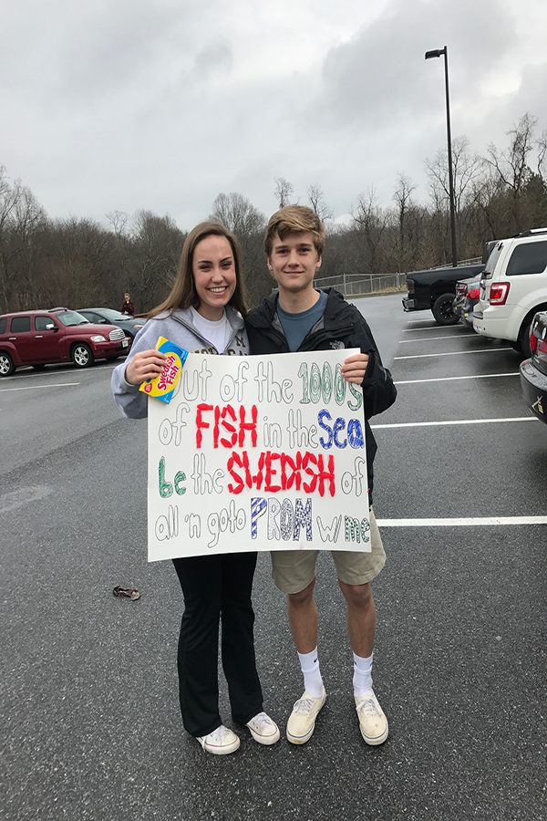 Jimm Danielczyk (18) uses a Swedish Fish pun to woo Sam Schaefer (18) to prom.