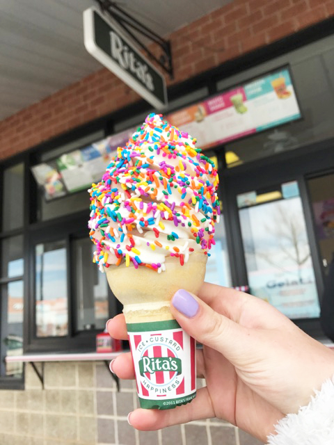 This vanilla chocolate swirl with rainbow sprinkles tastes just as good as it looks.