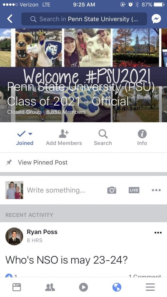 Penn States incoming freshman Facebook page  helps people find their rommates.
