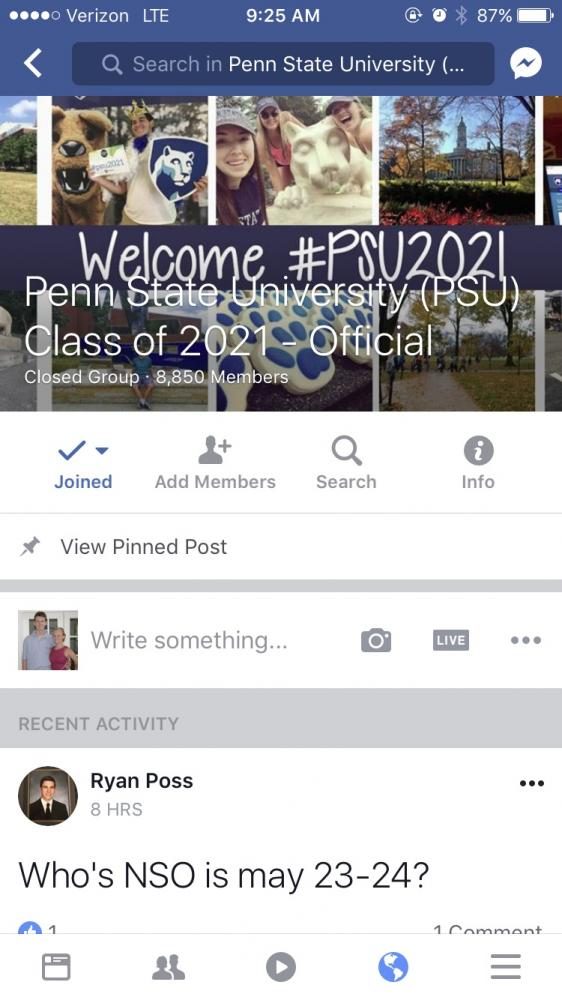 Penn State's incoming freshman Facebook page  helps people find their rommates.