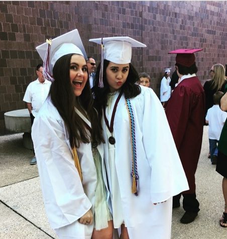 Danielle Alms (17) and Yasmine Sakinejad (17) before the ceremony. 