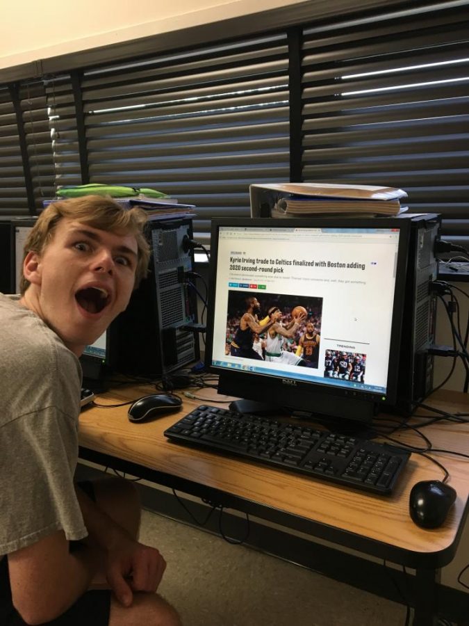 Brady McGee ('18) , was in awe when he heard about the Kyrie Irving trade. 