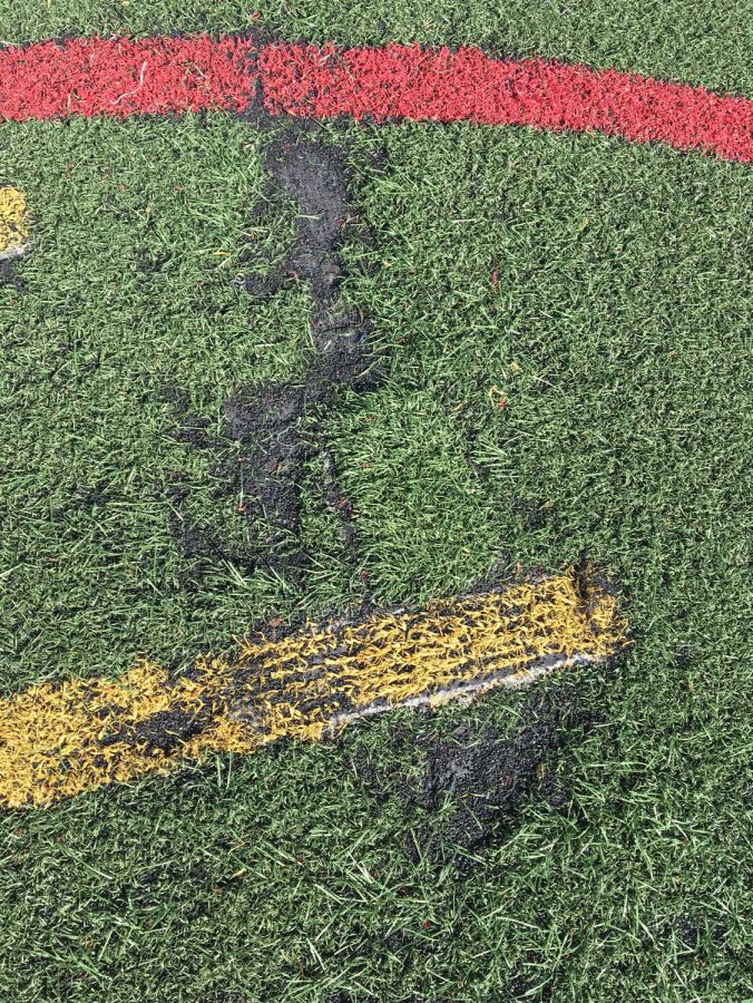 The turf has multiple divots, rips, and holes. This exposes athletes to harmful infections and diseases.