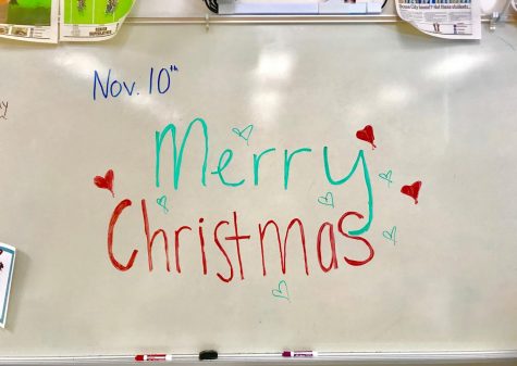 Students are excited about the holiday season. They decorated the board in Christmas spirit already. 