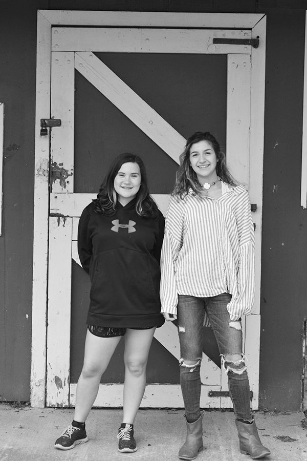 Maddison O'Brien ('21) [left] and Trina Gerovasilis ('20) [right] both participate in the agriculture program this year. "Food chemistry and getting into things like food production is really interesting. We talked a lot about GMOs which is a bag controversy," Gerovasilis said. 