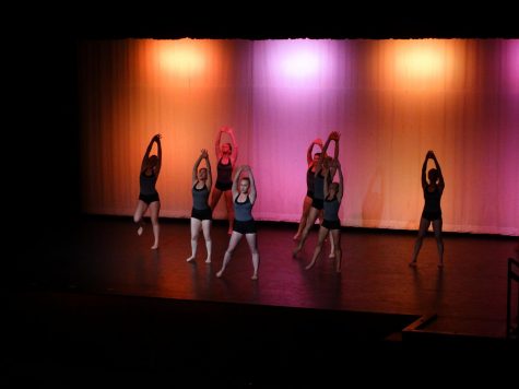 Company dance class starts off the winter concert with a colorful interpretive dance.  