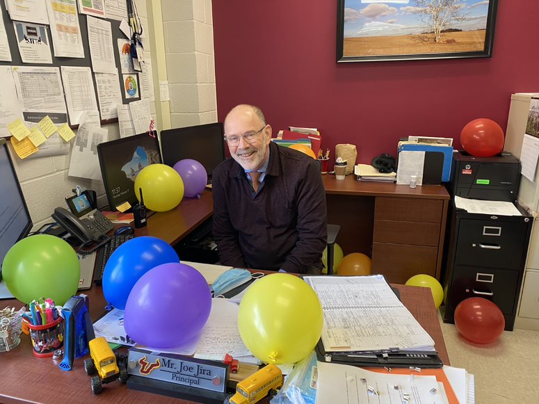 Jira celebrates his birthday with the administrative staff. Jira made note of his favorite movie series as Star Trek and Star Wars, and he also made sure to credit the Eagles, Eric Clapton, and Todd Rundgren as his favorite musical artists. 