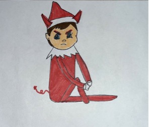 The Elf on The Shelf in its true form judging kids for making a mistake during the winter season. 