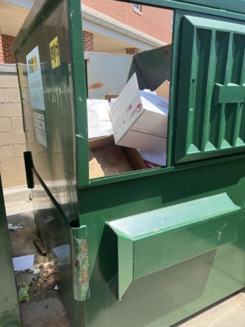 This dumpster was considered to be approximately 75% full. 