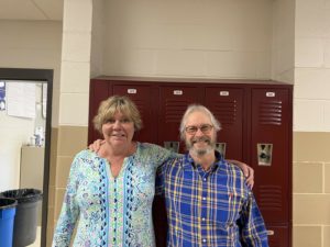 Mrs. Vance (Left) and Mr. Foster (Right) celebrating their retirement.